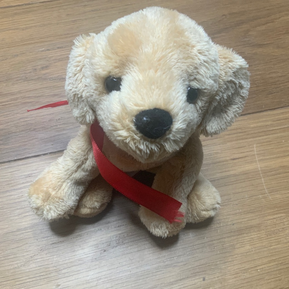 Douglas Butter Yellow Lab with Red Ribbon New with Tags